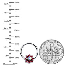 Load image into Gallery viewer, 16G 3/8 Aurora Gem Poinsettia Flower Festive Hinged Segment Ring