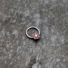 Load image into Gallery viewer, 16G 3/8 Aurora Gem Poinsettia Flower Festive Hinged Segment Ring