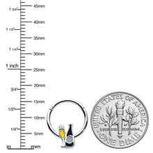 Load image into Gallery viewer, 16G 3/8 Champagne Bottle Flute Yellow Hinged Segment Ring