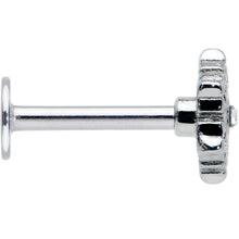 Load image into Gallery viewer, 16G 5/16 Clear Gem Filigree Epic Snowflake Labret Monroe Tragus