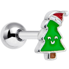 Load image into Gallery viewer, 16G 1/4 Happy Christmas Tree Hat Cartilage Tragus Earring