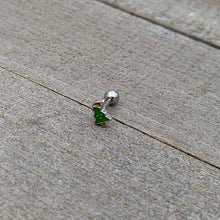 Load image into Gallery viewer, 16G 1/4 Happy Christmas Tree Hat Cartilage Tragus Earring