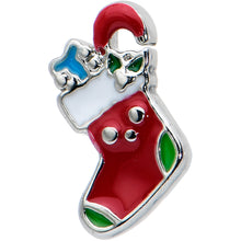 Load image into Gallery viewer, 16G 1/4 Happy Christmas Stocking Red Cartilage Tragus Earring