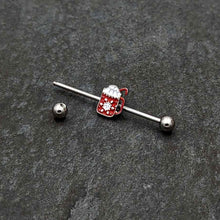 Load image into Gallery viewer, 14G Sweet Hot Cocoa Marshmallow Holiday Industrial Barbell 38mm