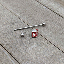 Load image into Gallery viewer, 14G Sweet Hot Cocoa Marshmallow Holiday Industrial Barbell 38mm