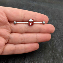 Load image into Gallery viewer, 14G Sweet Hot Cocoa Marshmallow Holiday Industrial Barbell 38mm