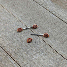 Load image into Gallery viewer, 14G 9/16 Cute Colorful Turkeys Barbell Nipple Ring Set