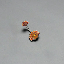 Load image into Gallery viewer, Cute Colorful Turkey Thanksgiving Double Mount Belly Ring