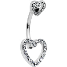 Load image into Gallery viewer, Clear Gem Open Heart Valentine Double Mount Belly Ring