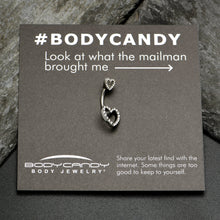 Load image into Gallery viewer, Clear Gem Open Heart Valentine Double Mount Belly Ring
