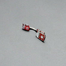 Load image into Gallery viewer, Sweet Red Hot Cocoa Marshmallow Holiday Double Mount Belly Ring