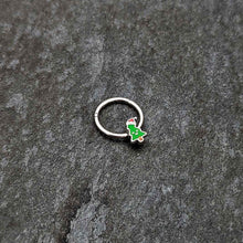 Load image into Gallery viewer, 16G 3/8 Happy Christmas Tree Holiday Hat Hinged Segment Ring