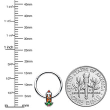 Load image into Gallery viewer, 16G 3/8 Sweet Holiday Candle Christmas Hinged Segment Ring