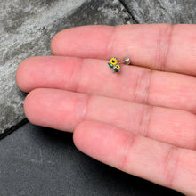 Load image into Gallery viewer, 16G 5/16 Cheery Inlay Sunflowers Labret Monroe Tragus