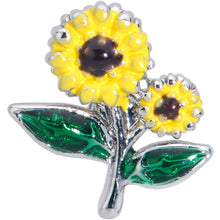 Load image into Gallery viewer, 16G 1/4 Cheery Inlay Sunflowers Labret
