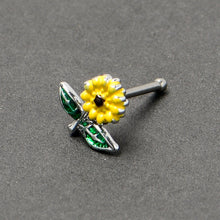 Load image into Gallery viewer, 20G 1/4 Cheery Inlay Sunflower Nose Bone