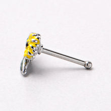 Load image into Gallery viewer, 20G 1/4 Cheery Inlay Sunflower Nose Bone