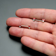 Load image into Gallery viewer, 14G 9/16 Sweet Happy Heart Lollipop Barbell Nipple Ring Set