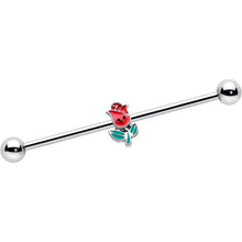 Load image into Gallery viewer, 14G Sweet Happy Rose Flower Industrial Barbell 38mm