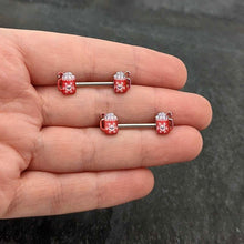 Load image into Gallery viewer, 14G 9/16 Sweet Hot Cocoa Holiday Barbell Holiday Nipple Ring Set