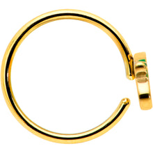 Load image into Gallery viewer, 20G 5/16 Gold Tone Merry Christmas Inlaid Nose Hoop