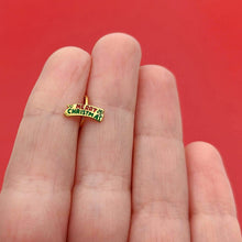 Load image into Gallery viewer, 20G 5/16 Gold Tone Merry Christmas Inlaid Nose Hoop