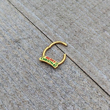 Load image into Gallery viewer, 16G 3/8 Gold Tone Merry Christmas Inlay Hinged Segment Ring