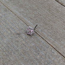 Load image into Gallery viewer, 20G 7mm Pink Clear CZ Gem Snowflake L Shape Nose Ring