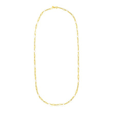 Load image into Gallery viewer, 14k Yellow Gold Paperclip Chain and Pearl Necklace