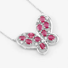 Load image into Gallery viewer, 2.36 Carat Genuine Ruby and White Zircon .925 Sterling Silver Necklace