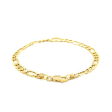 Load image into Gallery viewer, 14k Yellow Gold 7 inch Figaro Chain Bracelet with Heart