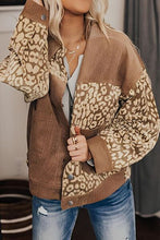 Load image into Gallery viewer, Leopard Print Drop Shoulder Jacket with Button-Up Closure Beautiful Unique Design Winter Jacket
