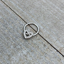 Load image into Gallery viewer, 16G 3/8 Clear Gem Open Heart Valentine Hinged Segment Ring