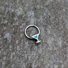 Load image into Gallery viewer, 16G 3/8 Sweet Martini Glass Heart Hinged Segment Ring