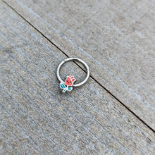 Load image into Gallery viewer, 16G 3/8 Sweet Happy Rose Flower Hinged Segment Ring