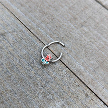 Load image into Gallery viewer, 16G 3/8 Sweet Happy Rose Flower Hinged Segment Ring
