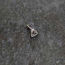 Load image into Gallery viewer, 16G 5/16 Clear Gem Open Heart Valentine Labret Monroe Tragus