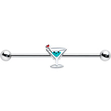 Load image into Gallery viewer, 14G Sweet Martini Glass Heart Industrial Barbell 38mm