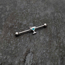 Load image into Gallery viewer, 14G Sweet Martini Glass Heart Industrial Barbell 38mm