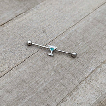 Load image into Gallery viewer, 14G Sweet Martini Glass Heart Industrial Barbell 38mm