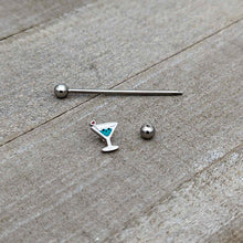 Load image into Gallery viewer, 14G Sweet Martini Glass Heart Industrial Barbell 38mm
