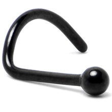Load image into Gallery viewer, 20G 1/4 Black ASTM F-136 Implant Grade Titanium Ball End Left Side Nose Screw