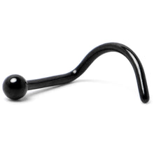 Load image into Gallery viewer, 20G 1/4 Black ASTM F-136 Implant Grade Titanium Ball End Left Side Nose Screw