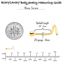 Load image into Gallery viewer, 20G 1/4 Gold Hue ASTM F-136 Implant Grade Titanium Ball End Left Side Nose Screw