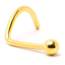 Load image into Gallery viewer, 20G 1/4 Gold Hue ASTM F-136 Implant Grade Titanium Ball End Left Side Nose Screw