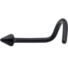 Load image into Gallery viewer, 20G 1/4 Black ASTM F-136 Implant Grade Titanium Cone End Left Side Nose Screw