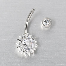 Load image into Gallery viewer, Clear CZ Gem Luxury Sun Splash Belly Ring