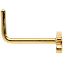 Load image into Gallery viewer, 20G 7mm Gold Tone Merry Christmas Inlaid L Shape Nose Ring