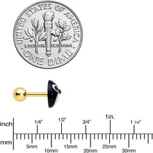 Load image into Gallery viewer, 16G 1/4 Gold Tone Round Penguin Face Holiday Cartilage Earring