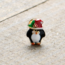 Load image into Gallery viewer, 16G 1/4 Gold Tone Holly Hat Penguin Cartilage Tragus Earring